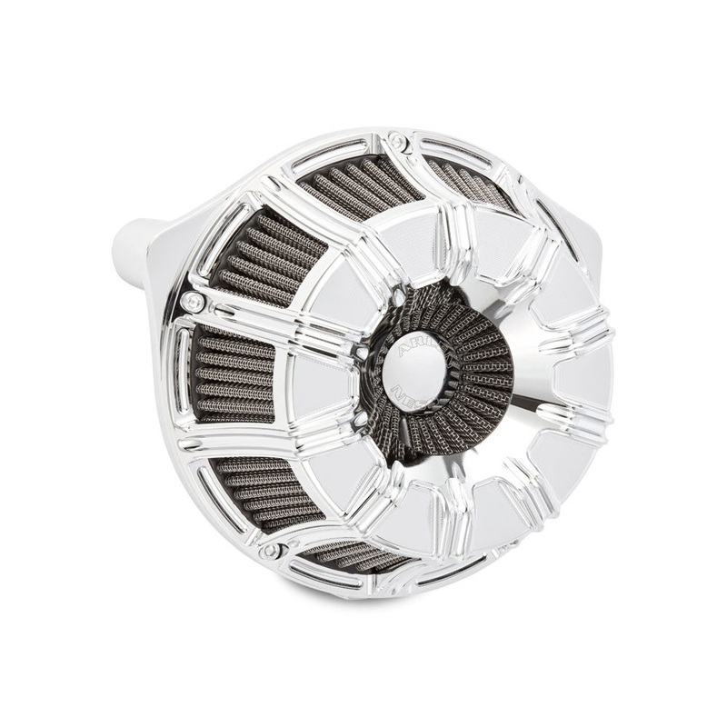 10-Gauge Air Cleaner- Chrome. Fits Touring '17up & Softail '18up.