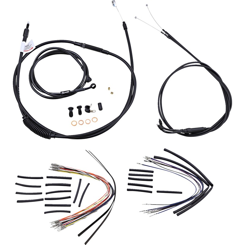 Cable Kit 18" Black Vinyl Stainless Steel Handlebar W/O Abs