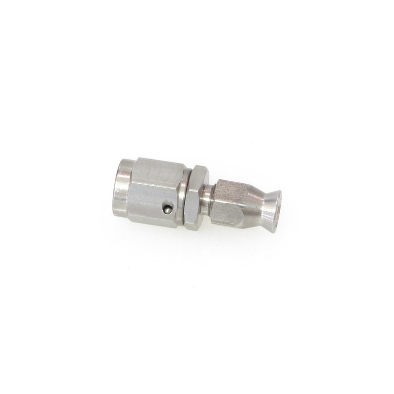 Stainless 3/8-24 Female Straight Swivel Adapter Fitting. Fits Hide-A-Line Micro Line.