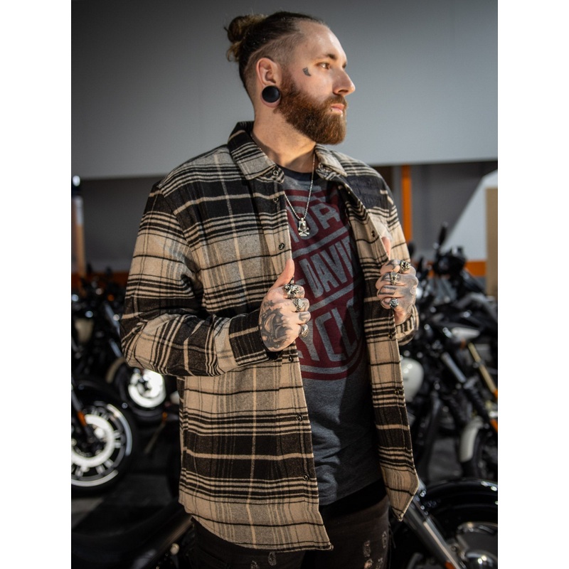 Genuine Harley-Davidson  Shirt Bar & Shield Premium Plaid black 96223-24VM
