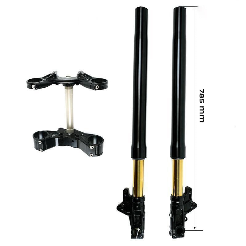 hlins R9T Series USD Standard Height Fork Kit & Triple Clamps - Black