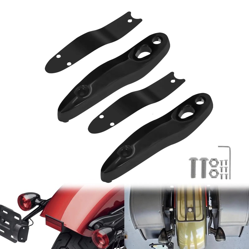 Turn Signal Extension Bracket License Plate Relocation Kit Fit Softail '00-'22 | Mactions