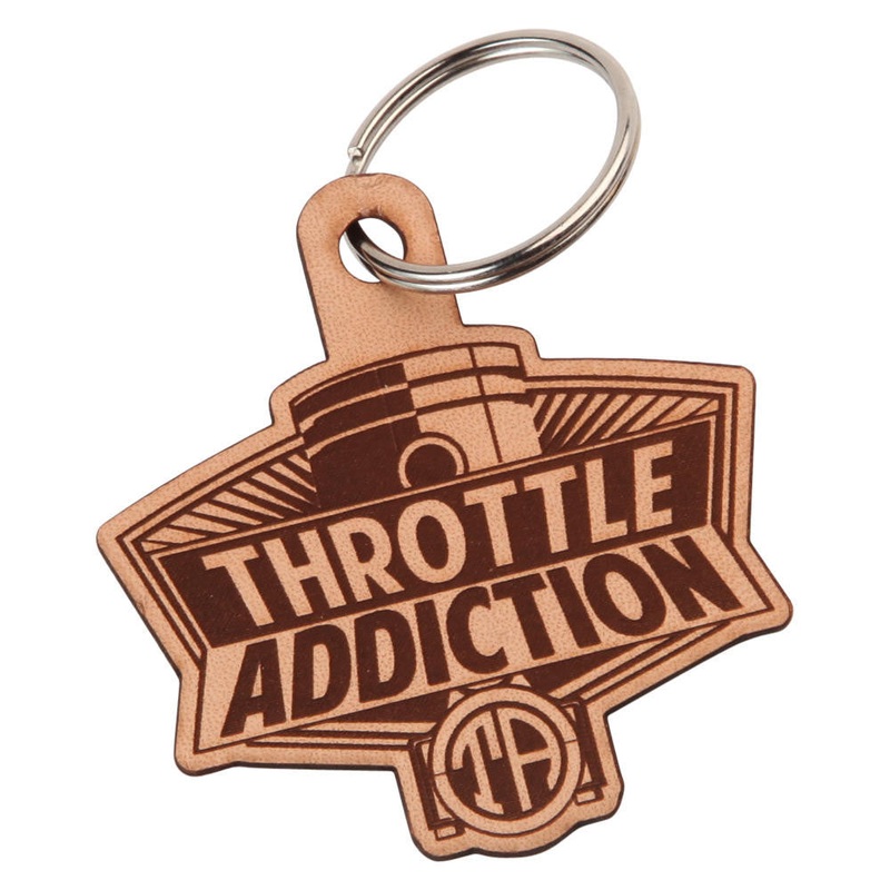 Throttle Addiction Keychain - Leather