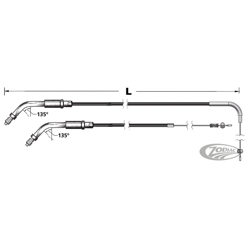 Throttle Cables for Use With Early Mikuni Hs42 and Hsr45 Carburetors and 1986-1995 Style Threaded Throttle Grip