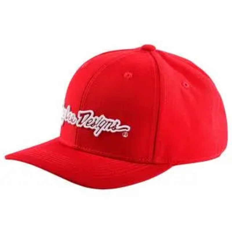 Troy Lee Designs Signature Curved Snapback Cap Red / White