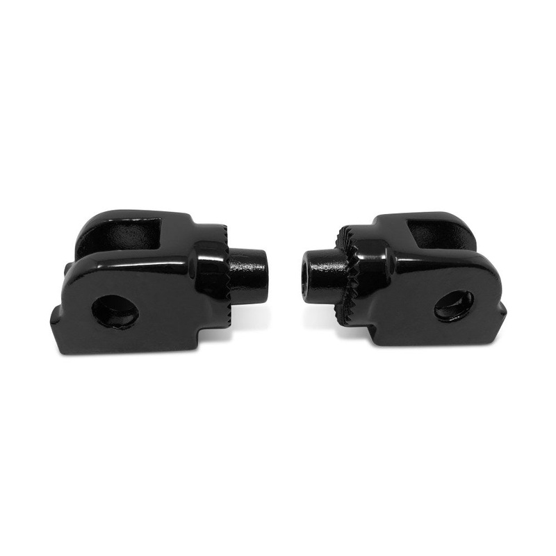 Front Splined Footpeg Mounts - Black.