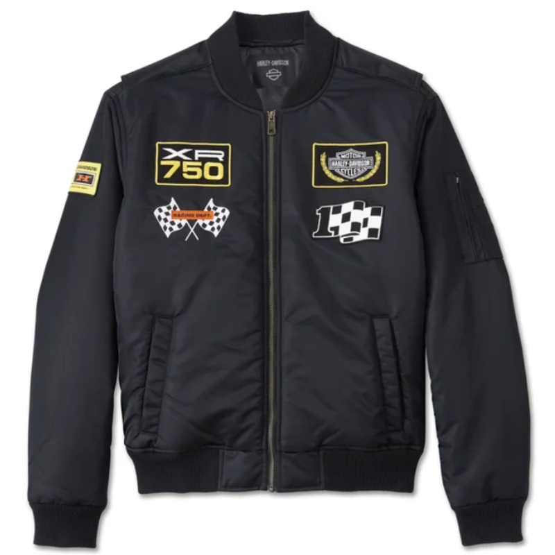 Genuine Harley Davdison Men's At the Crank Bomber Jacket - Harley Black 97450-24VM