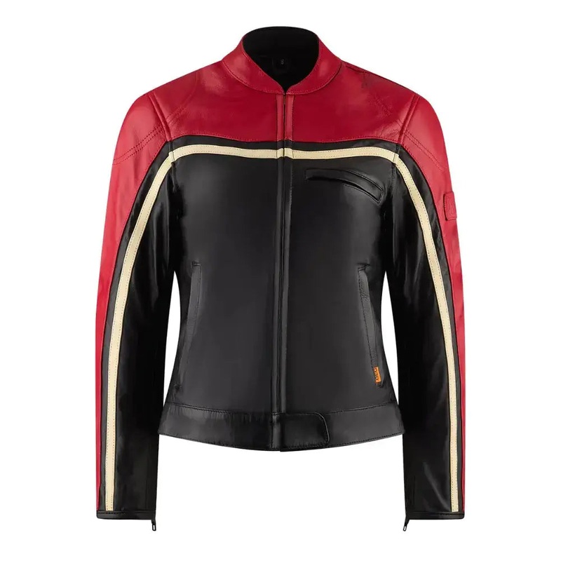 MotoGirl Hayley Ladies Leather Jacket Red