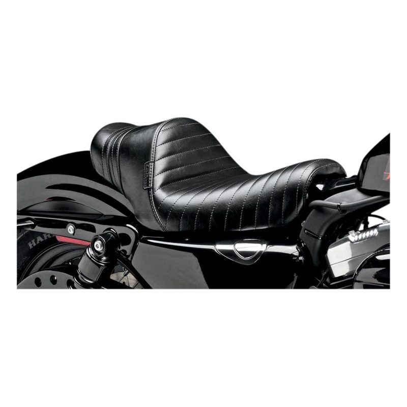 Le Pera - Stubs Spoiler Seat - 2004-2006 / 2010-2018 Sportster - Black/Black - Ribbed