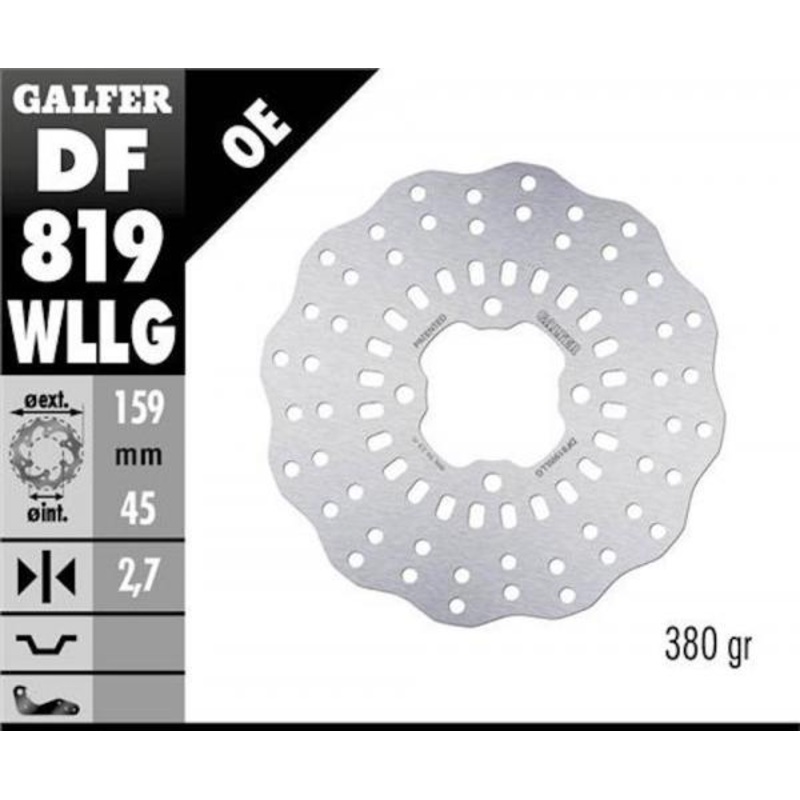 GALFER DF819WLLG BETA EVO REAR BRAKE DISC