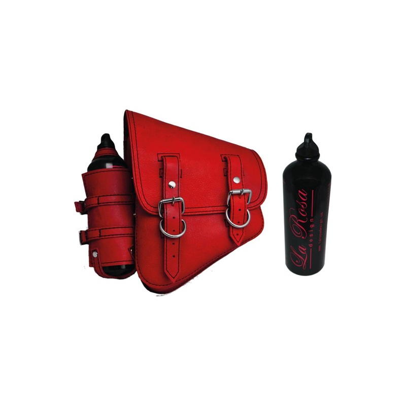 La Rosa Design Solo Left Side Solo Swingarm Saddle Bag With Spare Fuel Bootle Holder