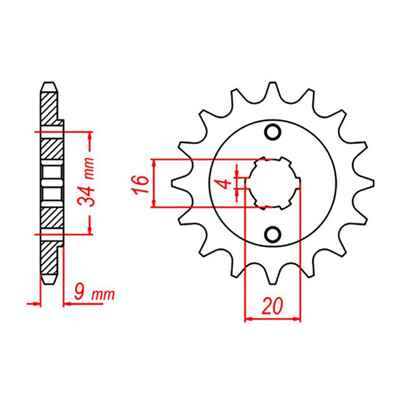 MTX 1554 Steel Front Sprocket #520
