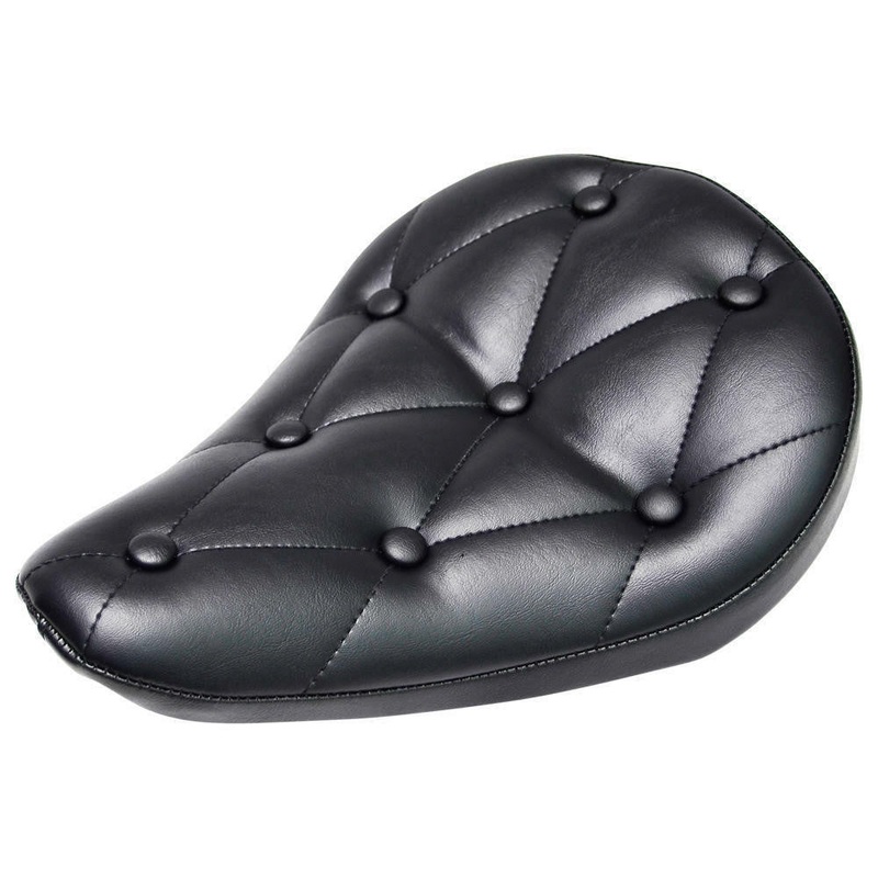 Solo Seat Diamond Stitch Tufted Buttons - Black Vinyl