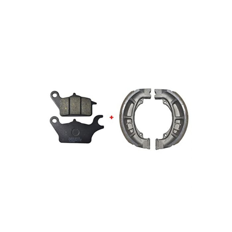 NIKAVI Motorcycle Front & Rear (Combo) Brake Pad + Brake Shoe Set Compatible for Suzuki Access (DP24+BSS02)