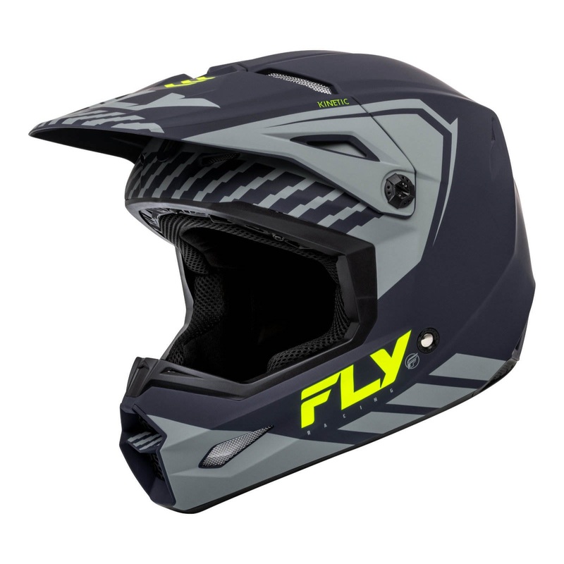 FLY Racing Kinetic Menace Helmet Matte - Grey / Hi-Vis