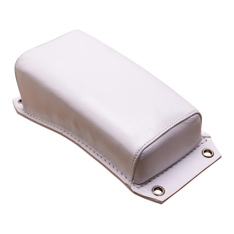 Bates Style Pillion Pad - White Leather - Smooth