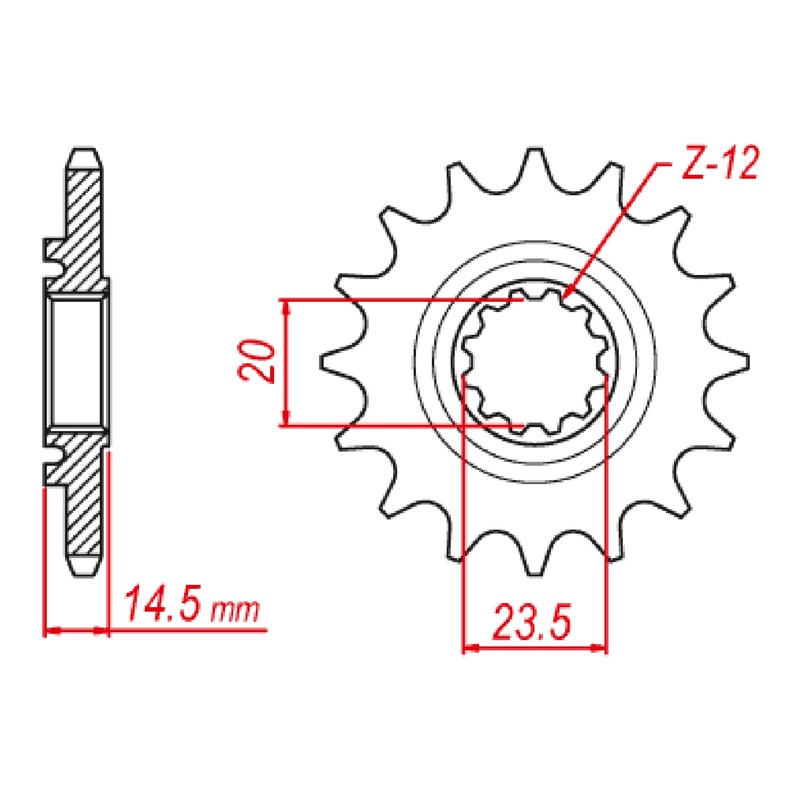 MTX 1345 Steel Front Sprocket #520 (10-1345)