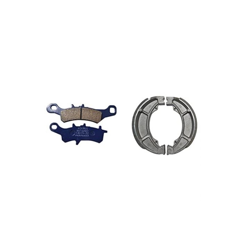 NIKAVI Motorcycle Front & Rear (Combo) Brake Pad + Brake Shoe Set Compatible for Suzuki Fiero (DP20+BSS04)