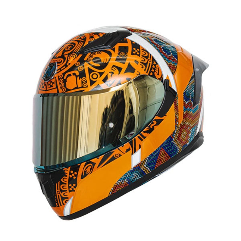Hax Gear - Obsidian Huichol Gold Helmet