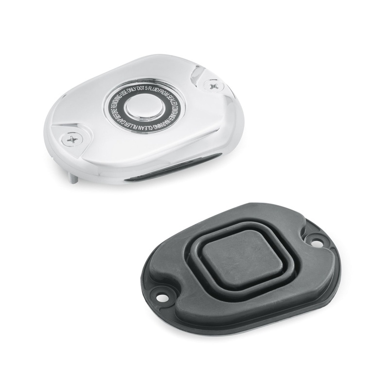 Harley Davidson 42313-07 Chrome Master Cylinder Cover KIT COVER,MSTR CYL,DOT4,CHRM/X