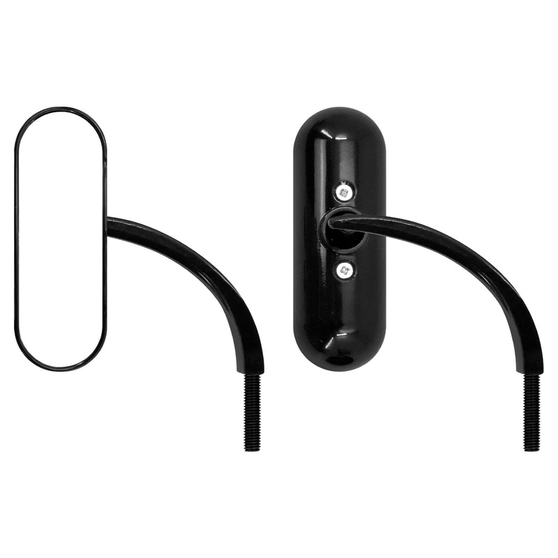 Universal Rear View Mini Oval Mirror Fit For Harley Dyna FLS XL FLH | Mactions