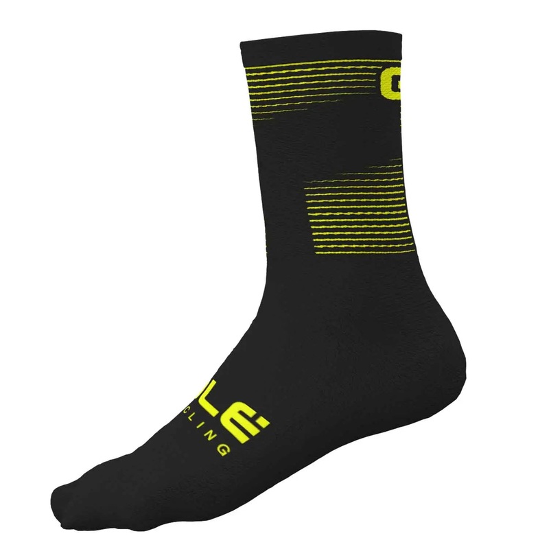 Ale Clothing Sprint Q-Skin 16 CM Cycle Socks Black / Yellow