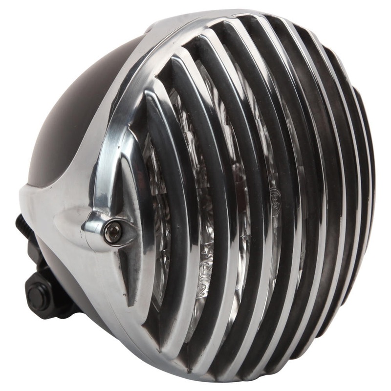 5" Grille Headlight - Black and Polished