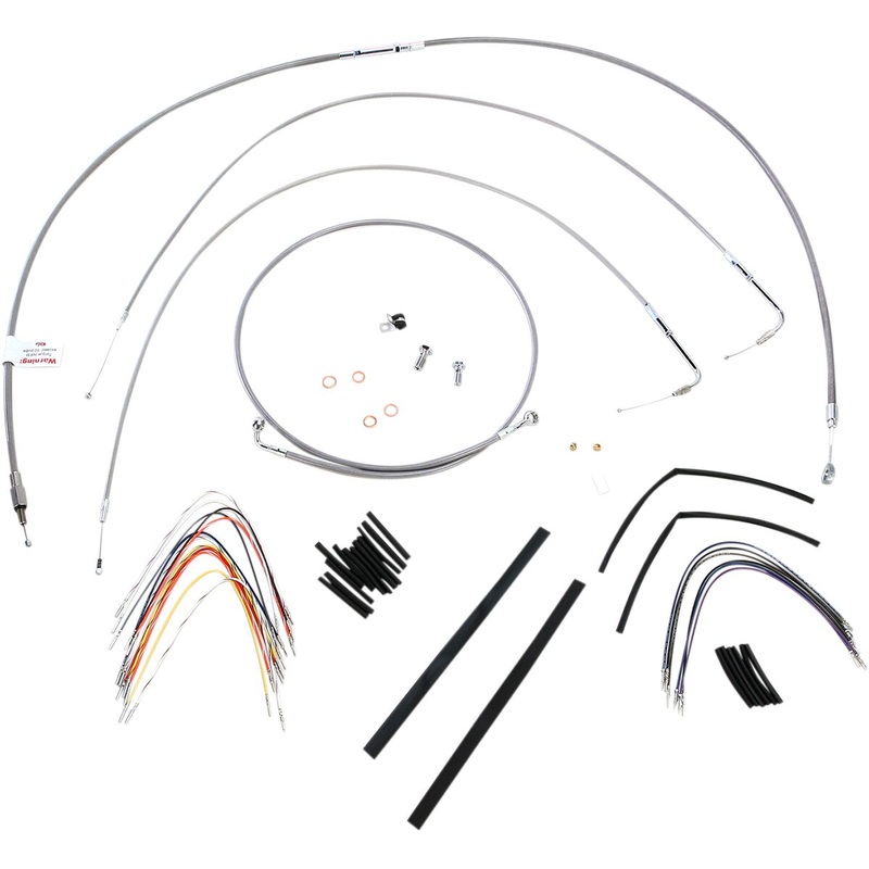 Cable Kit 14" Braided Stainless Steel Handlebar W/O Abs
