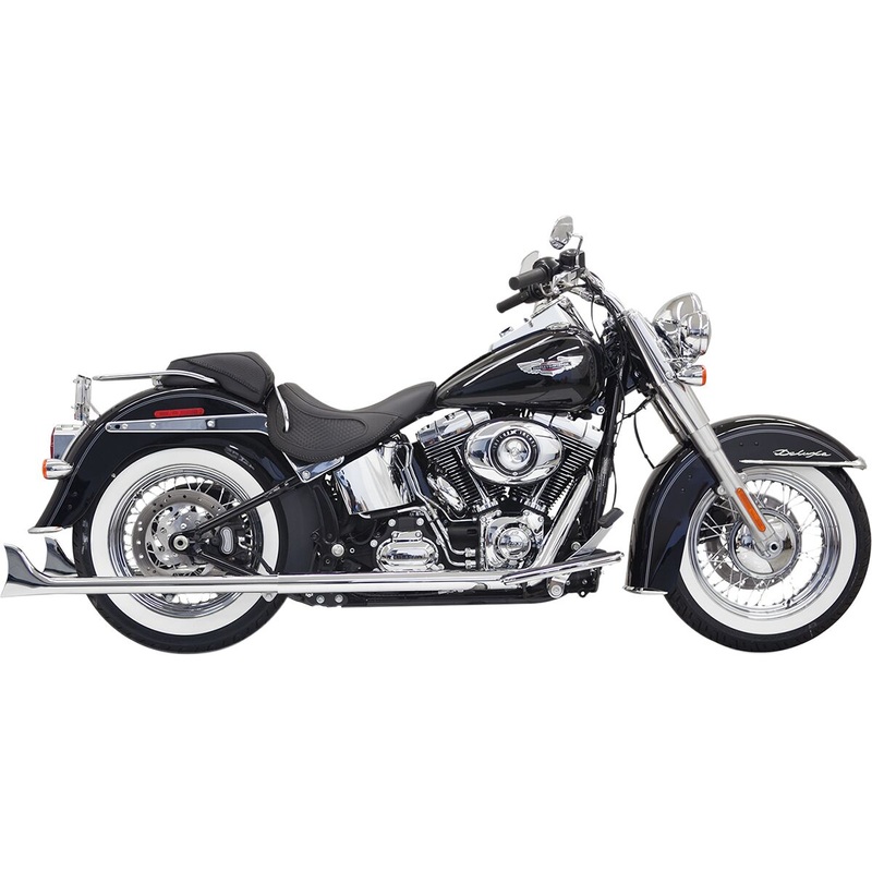 True Duals 33" Long Fishtail Mufflers, Chrome - 07-15 Softail