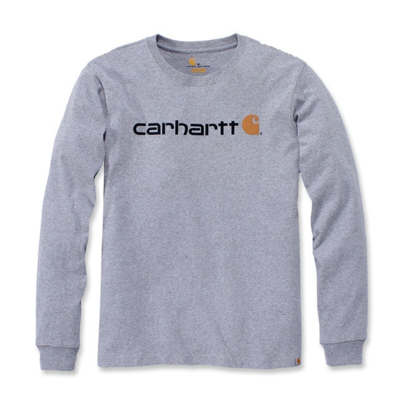 Carhartt Long Sleeves T-Shirt Core Logo Heather Grey