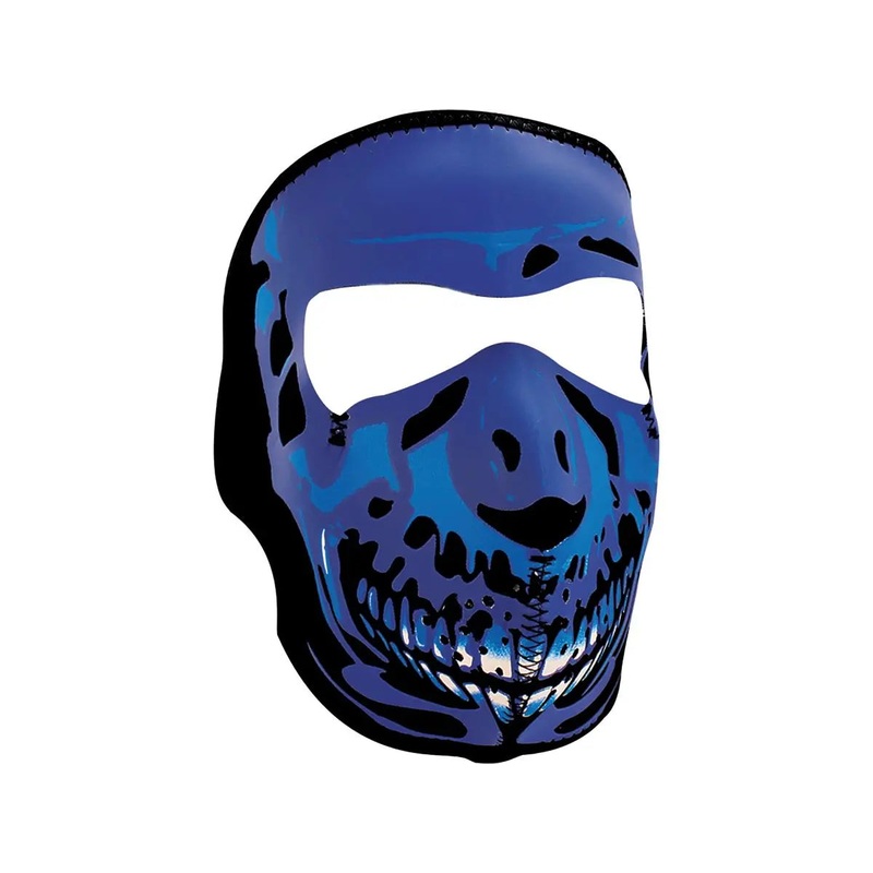 ZAN Headgear Neoprene Full Mask Blue Chrome Skull