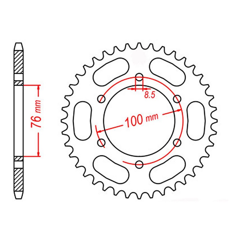 MTX 1844 Steel Rear Sprocket #428 (11-844)