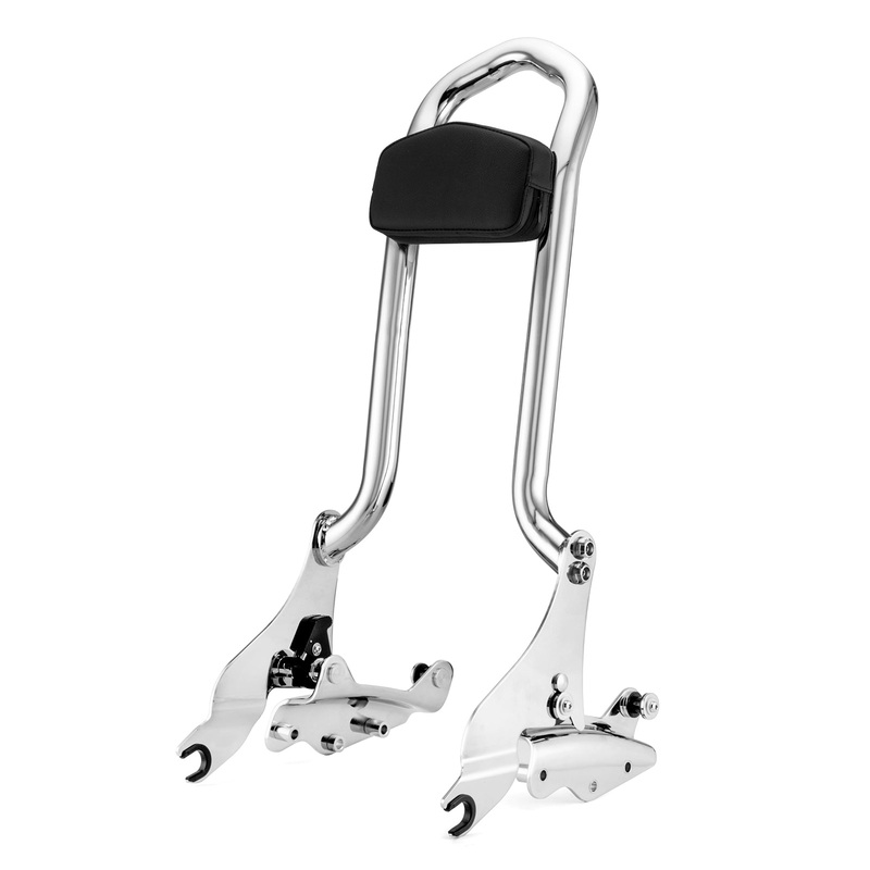 2009-2025 Harley Touring FLHX FLHT FLHR FLTR Chrome Passenger Backrest Sissy Bar&Docking Kit