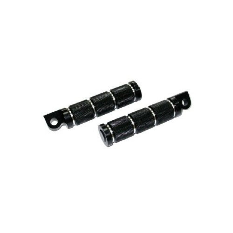Stroker Retro Footpegs- Black/Raw Cut