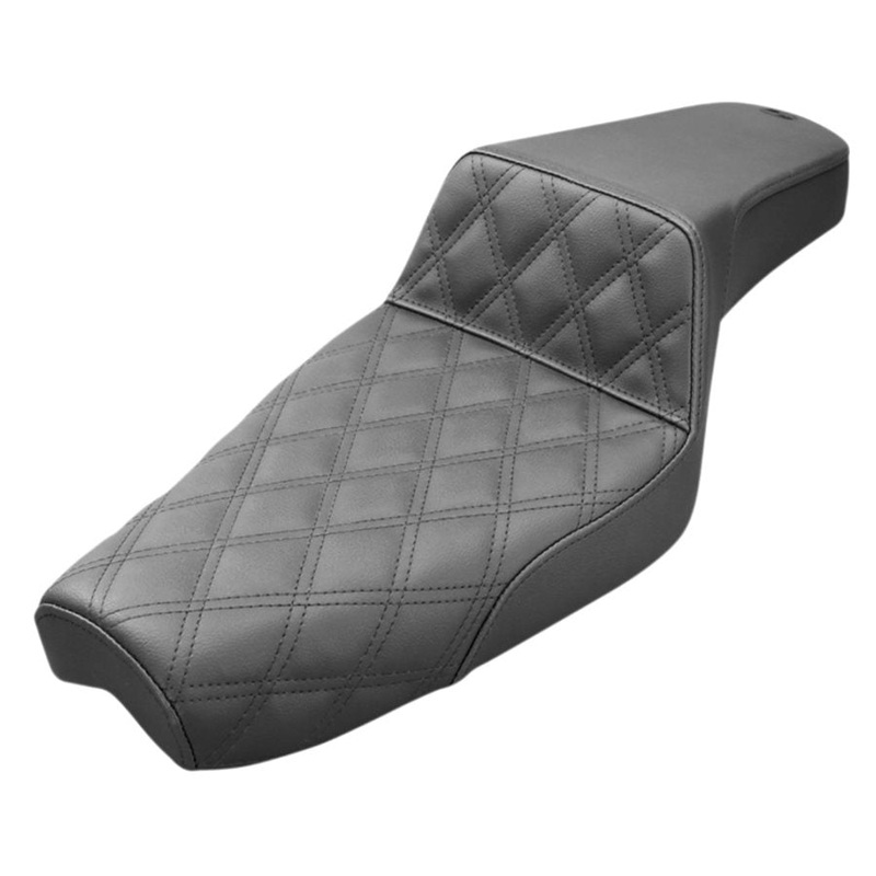 Saddlemen Step-Up Seat 2004-21 Sportster 4.5 gal. tank- Black Front Diamond Stitch