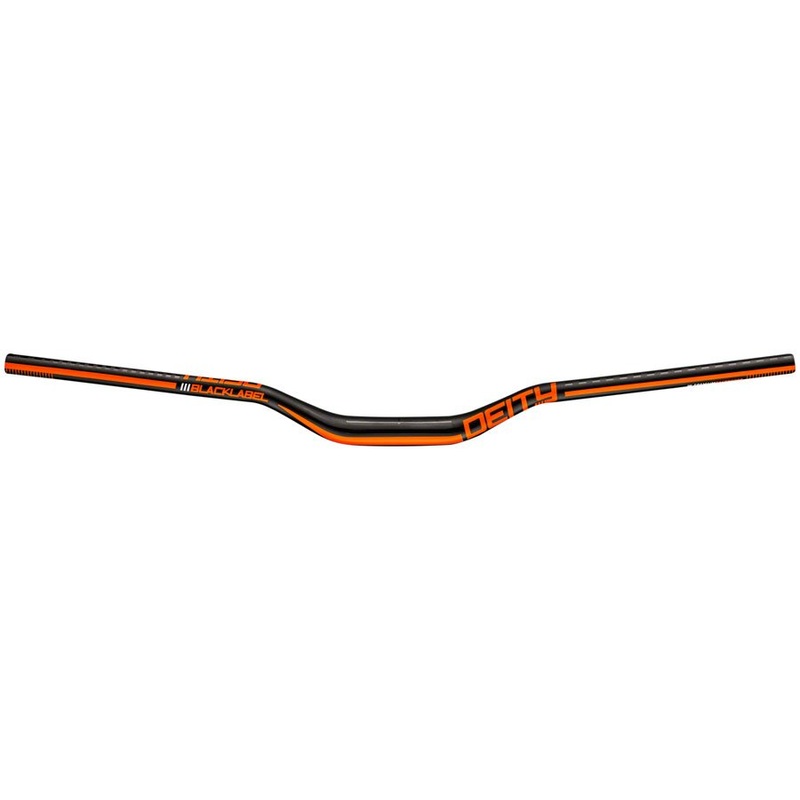 Deity Blacklabel 800 Handlebar - 38mm Rise - 800mm Width - 31.8mm Clamp - Black w/ Orange