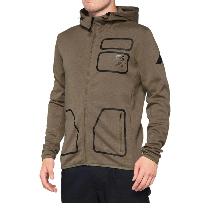 100% Viceroy Tech Zip Hoodie Brindle