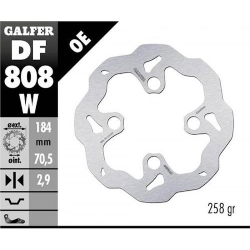 GALFER DF808W WAVY FRONT BRAKE DISC (GAS GAS SHERCO SCORPA TRS VERTIGO)