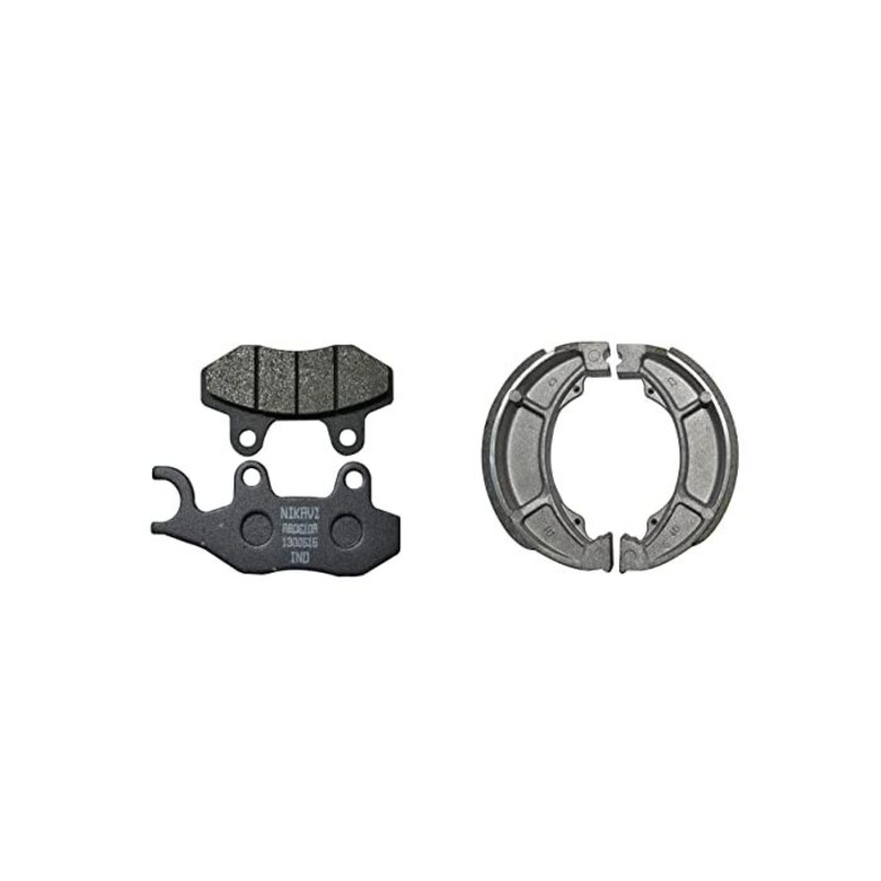 NIKAVI Front & Rear (Combo) Brake Pad + Brake Shoe Set Compatible for TVS Apache Old Models (DP3+BSS04)