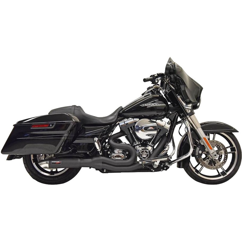 Road Rage II Mid-Length 2:1 Exhaust System, Black - 07-16 Touring