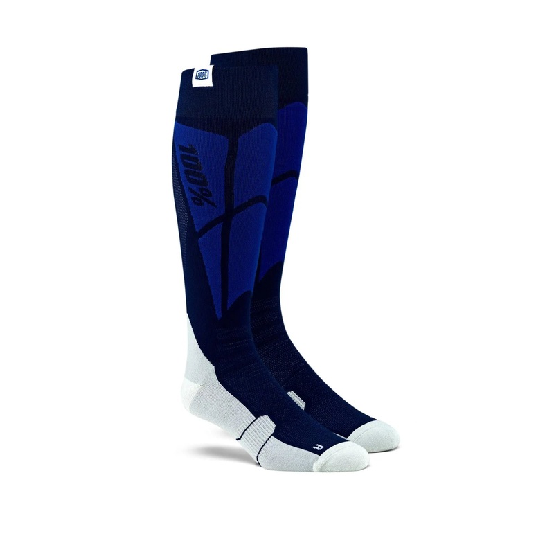 100% Hi Side Performance Moto Socks Navy / Grey