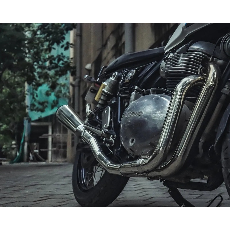 RE 650 2 x 1 Full System Fat Cans - Interceptor / Continental GT EXHAUST
