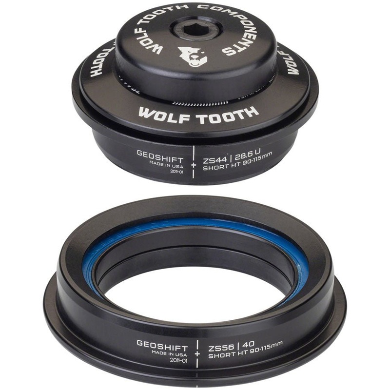Wolf Tooth GeoShift Performance Angle Headset - 1 Deg Short ZS44/ZS56 Black