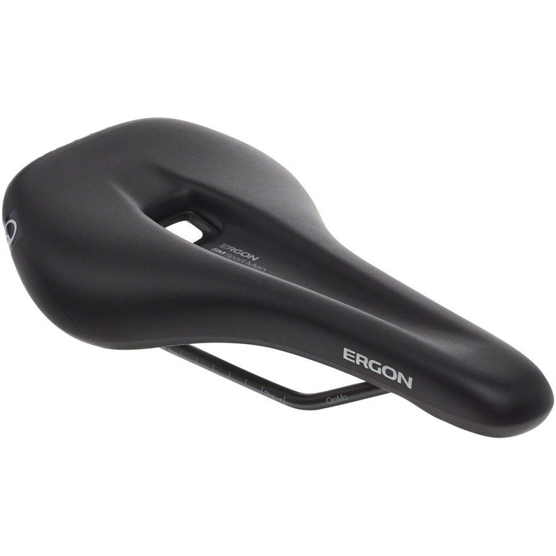Ergon SM Sport Men's Saddle - Chromoly Rails - Black - Medium/Large