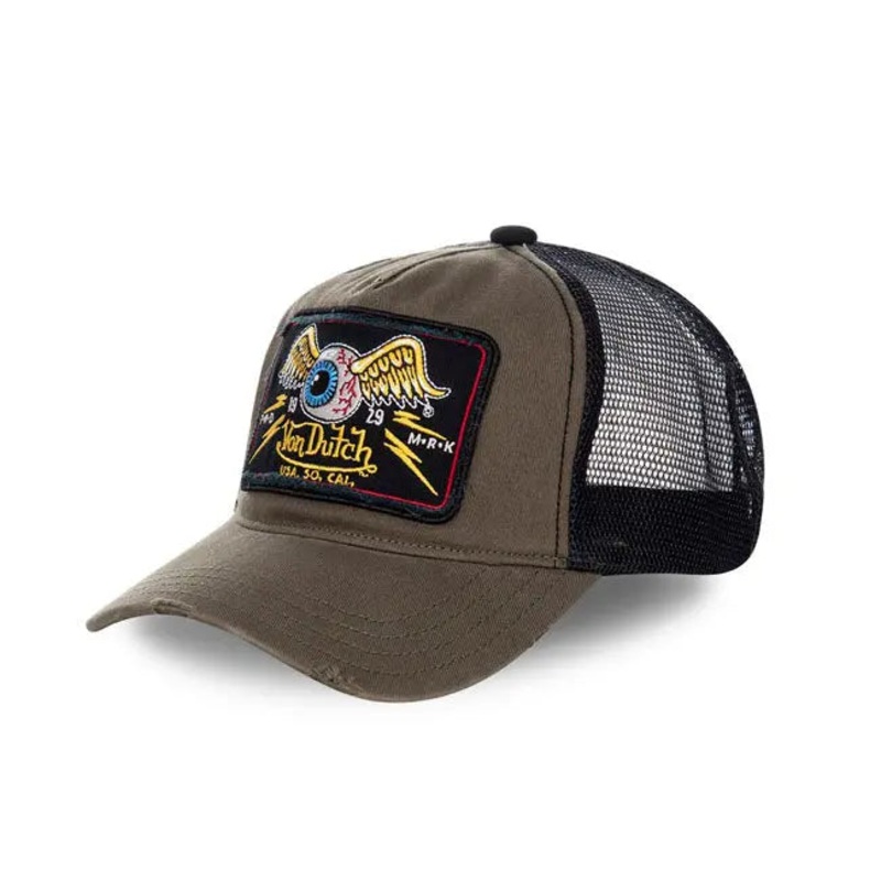 Von Dutch Heritage Cap Square Patch Eyes Khaki