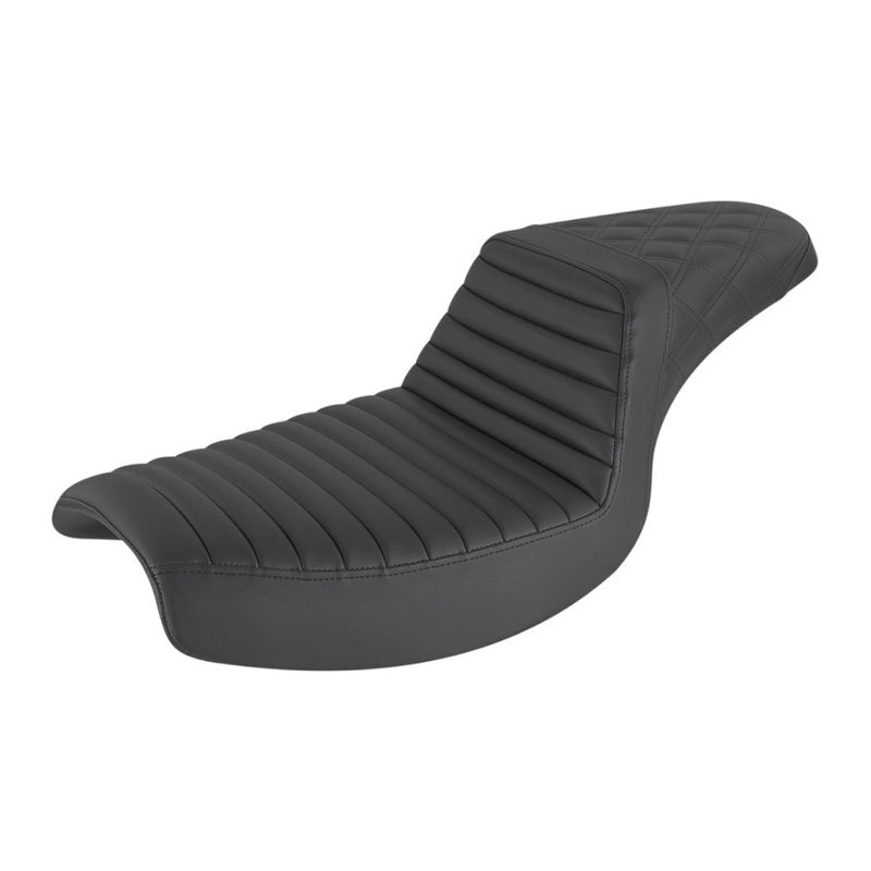 SADDLEMEN - Step-Up Seat - Front Tuck-n-Roll/Rear Lattice Stitch - Black