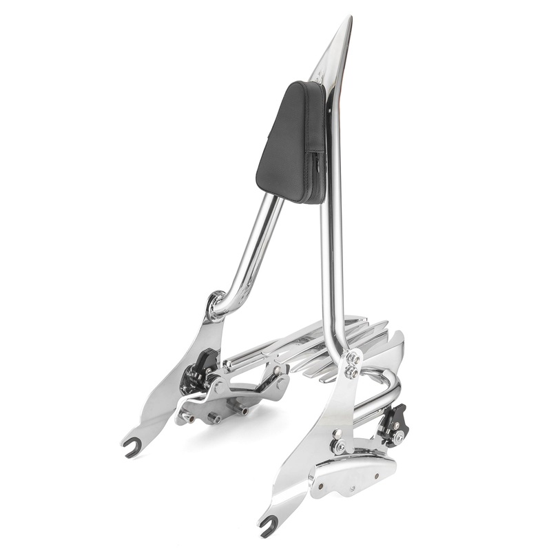 2009-2025 Harley Touring Road King Road Glide Chrome Sissy Bar Backrest & Luggage Rack& Docking Kit