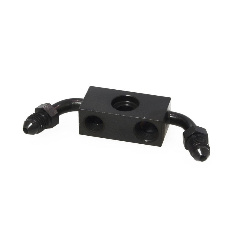 ABS Front Brake Line Adapter - Black. Fits Dyna 2012-2017.