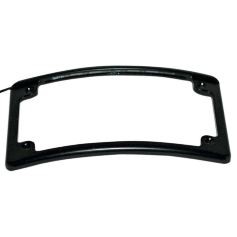 Curved Low Profile Number Plate Frame With LED Illumination  Black.
