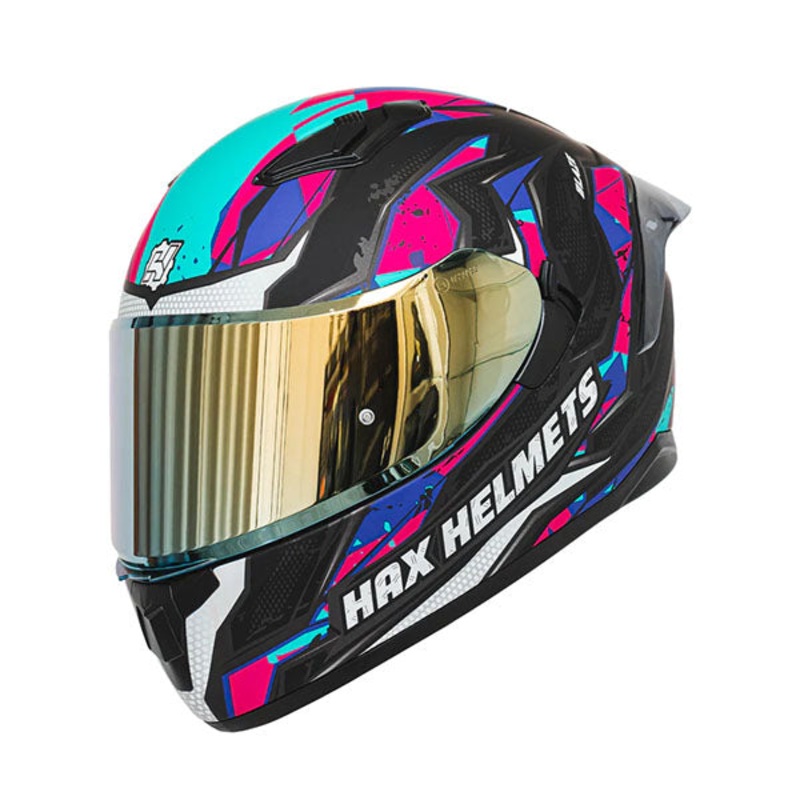 Hax Gear - Obsidian Blaze Fuchsia Helmet